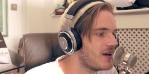 PewDiePie talking into the mic