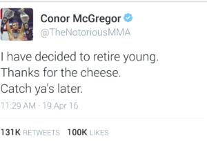Conor McGregor tweet