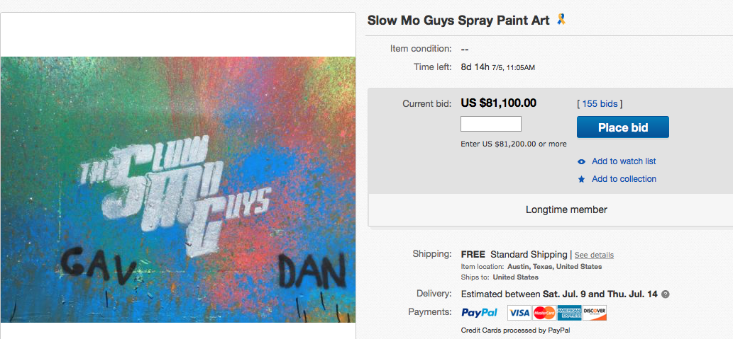 SloMo Guys artwork going for $81K+ and rising rapidly