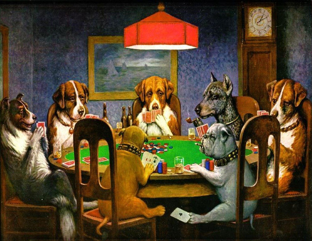 dogs playing poker, dogs playing poker picture