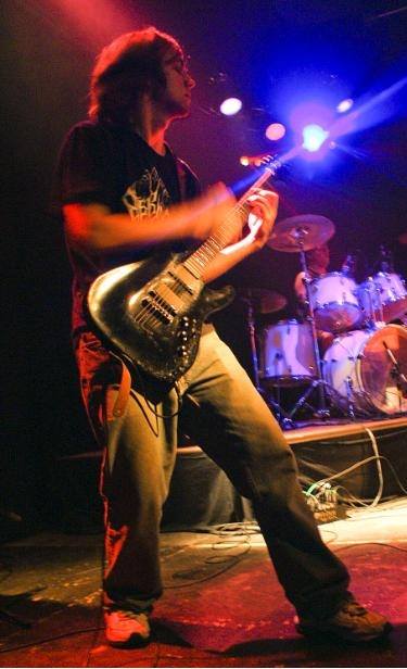 Guitarist Matt Hodson shreds on stage. 2014, Matt Hodson synthwave
