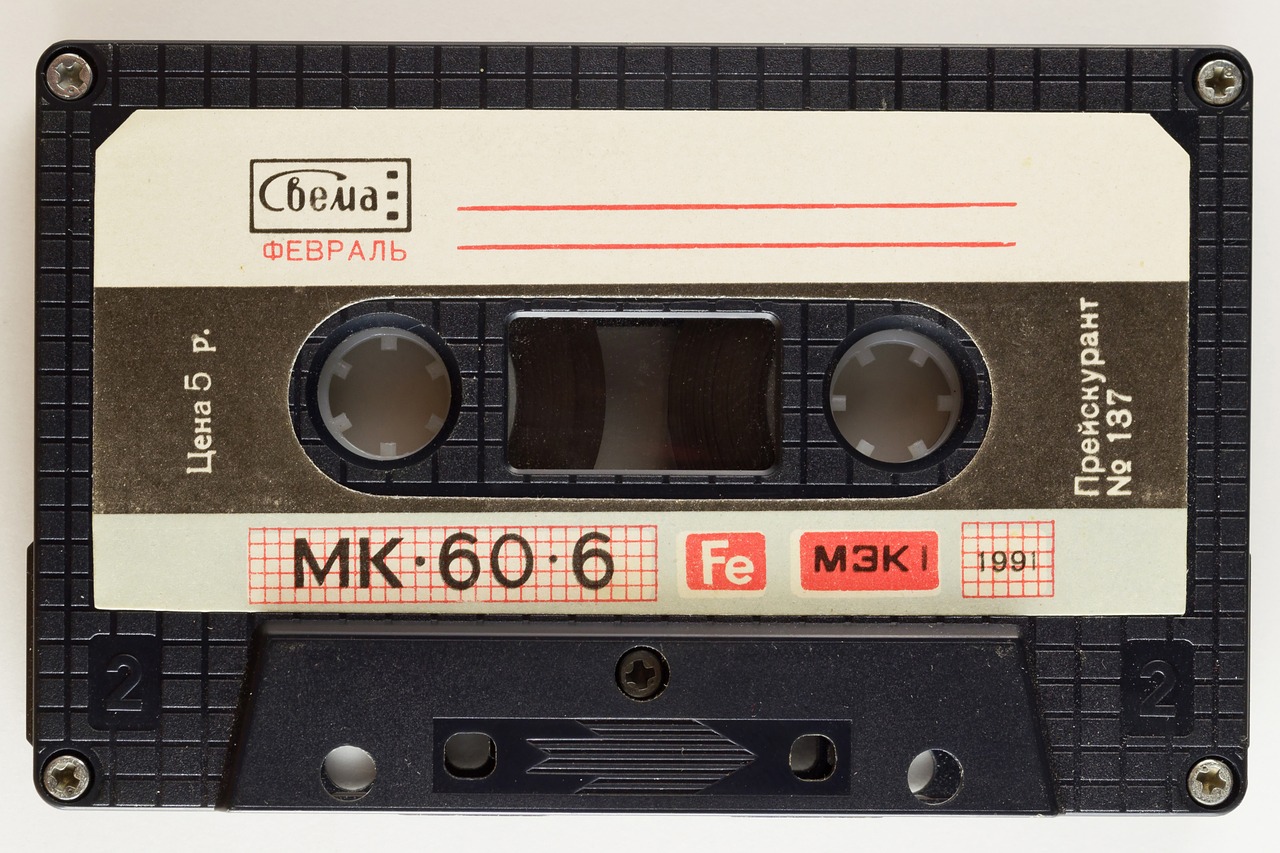 A vintage cassette tape.