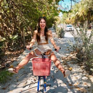 Shannon Smith rides a bike