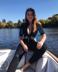 hot girl Anamaria Dodan on a boat