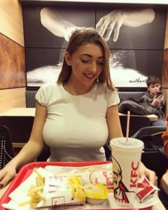 big boobs at KFC